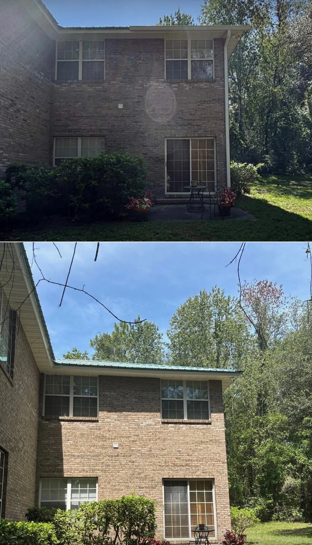 Exterior restoration before and after comparison