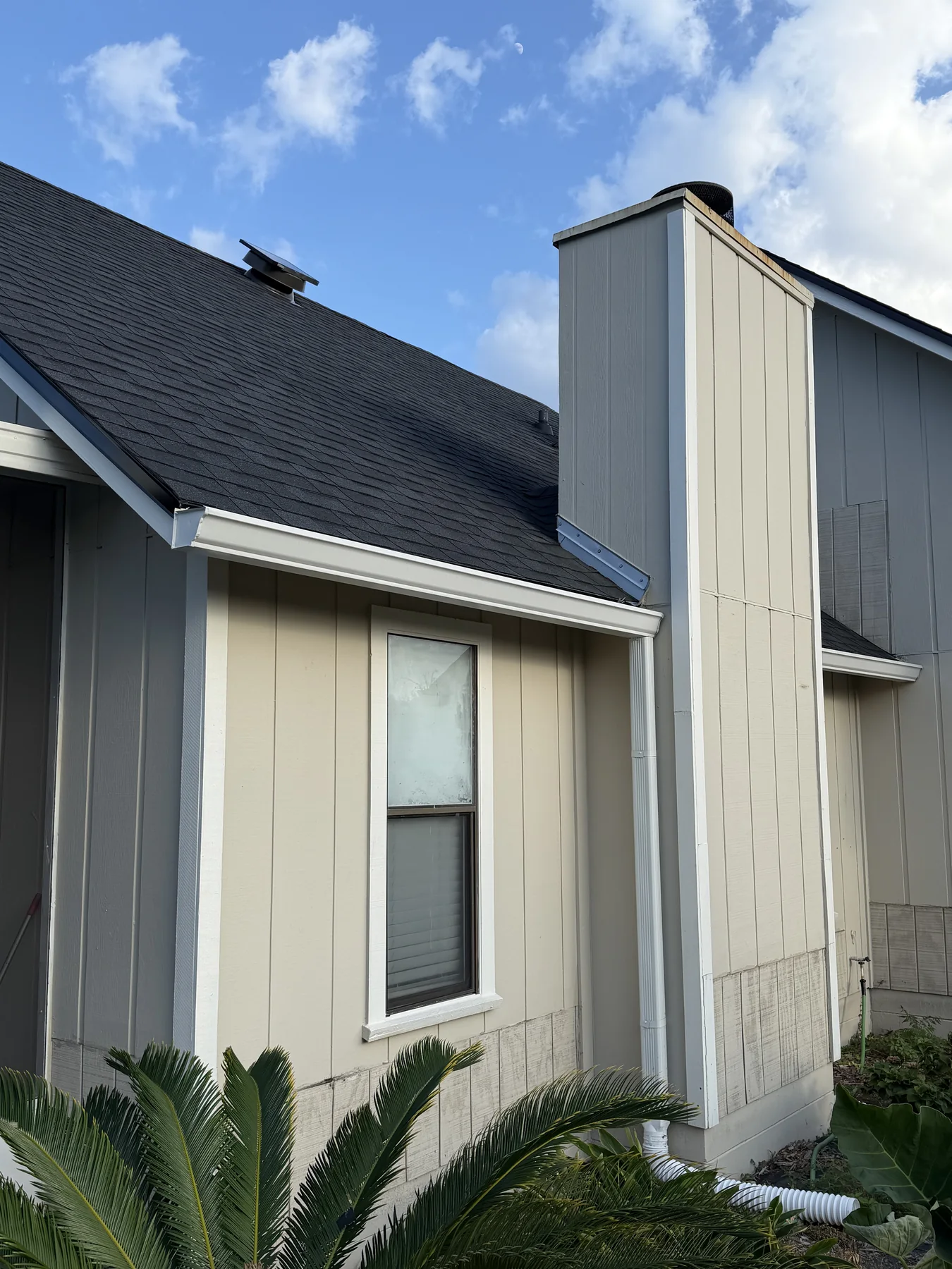 Finished gutter and exterior trim detail
